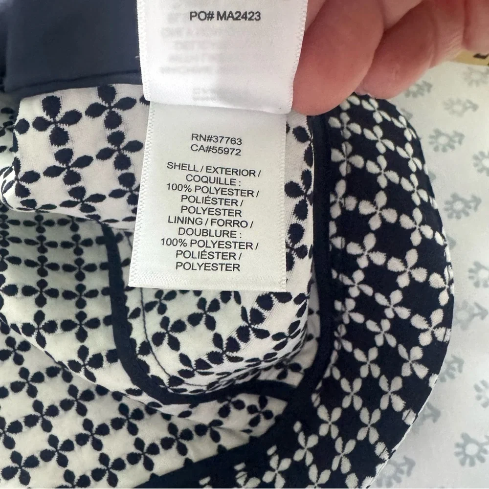 Laundry by Shelli Segal Navy and White Women's Size 6 Open Front Blazer
